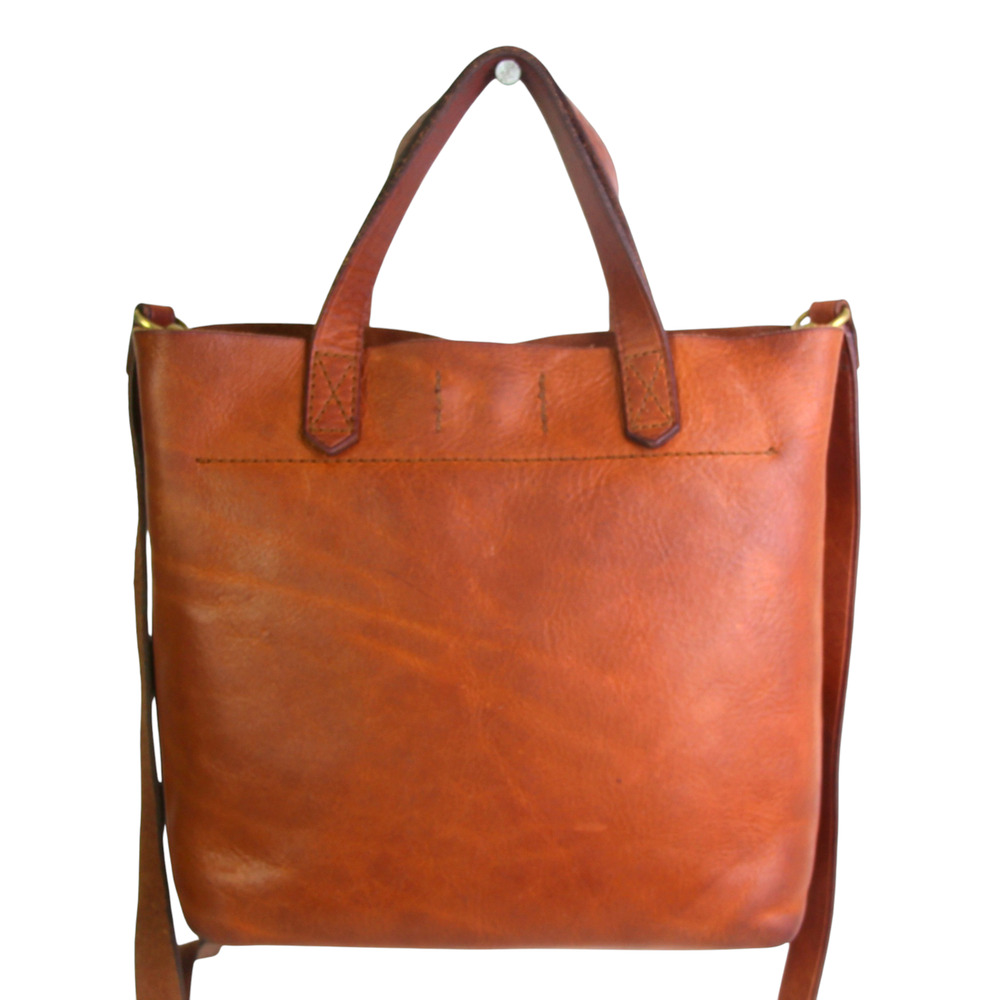 Madewell BROWN GENUINE LEATHER SMALL SHOULDER BAG TOTE HANDBAG X-BODY SATCHEL
